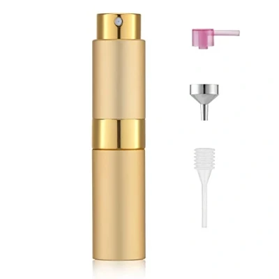 Image of Toureal 8ml Perfume Atomiser for Travel, Refillable Spray Bottles, Aftershave Dispenser(Gold)