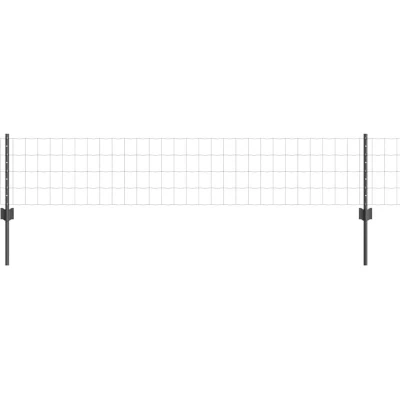 Image of vidaXL Euro Fence with 11 U Posts Grey 0.4x25 m Steel