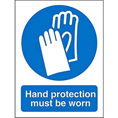 Image of Seco Hand Protection Must Be Worn Sign, 200mm x 300mm 1mm Semi Rigid Plastic