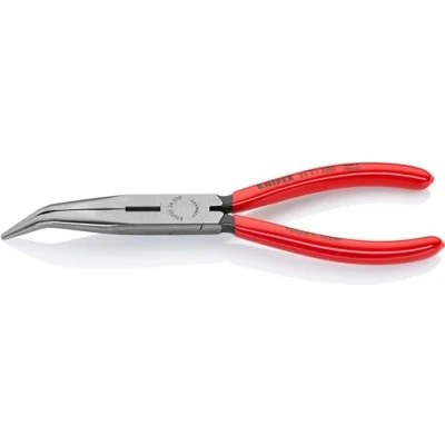 Image of Knipex Snipe Nose Side Cutting Pliers (Stork Beak Pliers) black atramentized, plastic coated 200 mm 26 21