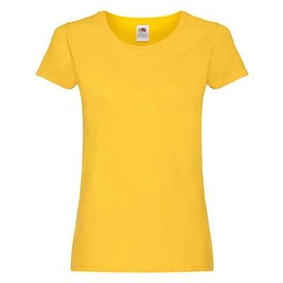 Image of FRUIT OF THE LOOM Women&#039;s Valueweight Short Sleeve T Shirt, Sunflower, XL UK