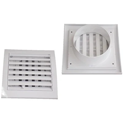 Image of Air Ventilation Plastic Grill Cover 148mm x 153mm Adjustable Ã˜100 ducting/White