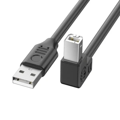 Image of USB 2.0 Printer Cable 5M TypeA Male to TypeB Scanner Cord High Speed 480Mbps 90Degree Elbow for Offices and Home Use