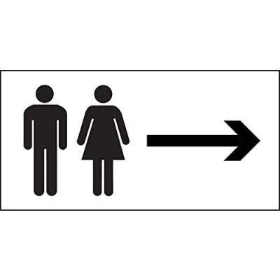 Image of Information Signs Man and ladies symbol with arrow right Self Adhesive Vinyl