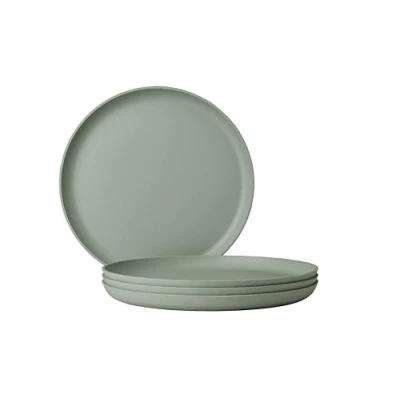 Image of Mepal Dinner plate 4 pieces Silueta Dishwasher &amp; microwave resistant Plastic plates Tableware 26 cm Nordic sage
