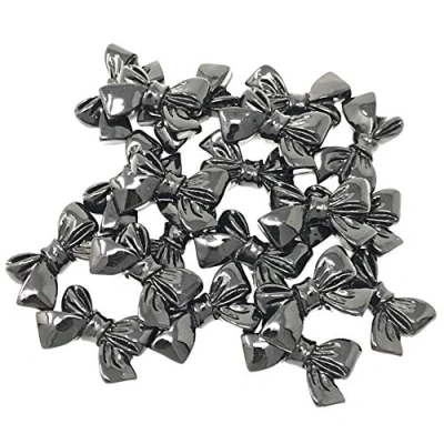 Image of Wedding Touches 20x Black 25mm Resin Bow Shabby Chic Flatbacks Craft Cardmaking Embellishments