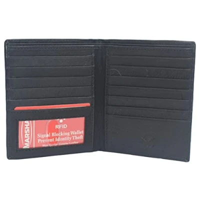Image of New Premium Lambskin Leather Bifold Hipster Credit Card Wallet (Black)