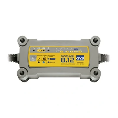 Image of GYS 029545 Gysflash 8.12 Battery Charger UK Plug, Grey