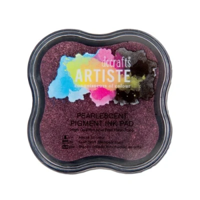 Image of Artiste Pigment Pearlescent Dusky Rose Ink Pad for Stamping, Embossing Powders, Crafting Supplies, Pigmented Use with Clear Stamps, Rubber Pads are Safe Non Toxic Acid Free