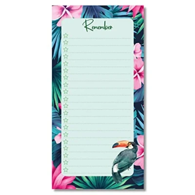 Image of PartiKraft Tropical Toucan To Do List Notepad 50 Sheet DL Note Pad Remember Shopping (1 x Notepad)
