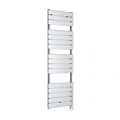 Image of Milano Lustro 600W Chrome Flat Bar Electric Heated Towel Rail 1512mm x 450mm