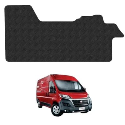 Image of Rubber Floor Mats for the Fiat Ducato (2006+) UK Models Custom Van Accessory Tailored fit Heavy Duty, Waterproof &amp; Anti Slip Work with Clips