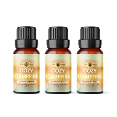 Image of Cozy Campfire Essential Oil Blend 30ml (3 x 10ml Bottles) Contains Cedarwood, Scots Pine &amp; Cypress 100% Pure Natural