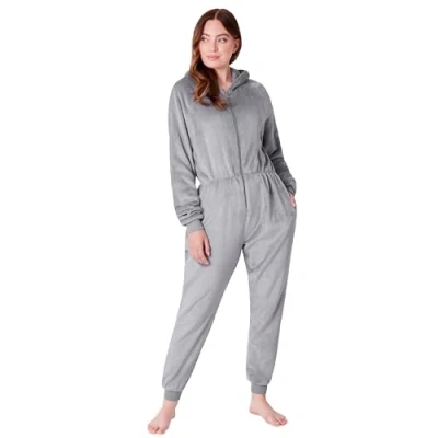 Image of CityComfort Onesies for Women Soft Comfy Fleece Pyjamas Nightwear Fluffy Onesie Lounge Wear Sizes S XL (Slate Grey, S)