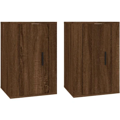 Image of vidaXL Wall Mounted TV Cabinets 2 pcs Brown Oak 40x34.5x60 cm