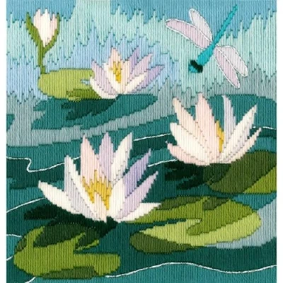 Image of Bothy Threads Woollen Long Stitch Kit Water Lilies