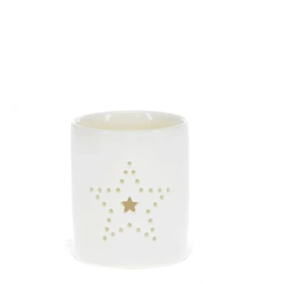 Image of Glossy Ceramic Tealight Holder Star
