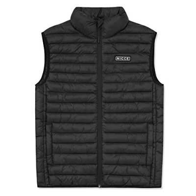 Image of Nicce Maidan Black Quilted Puffer Gilet Small