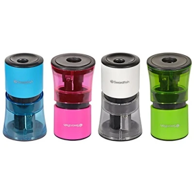 Image of Swordfish ‘Twin Inverta’ Double Hole Pencil Sharpener with Mess Free Canister [Pack of 12] Assorted Colours [40271]