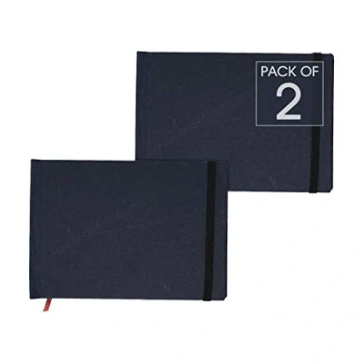 Image of Artway Indigo Handmade Casebound A6 Sketchbook Landscape Twin Pack 150gsm 48 sheets/96 sides