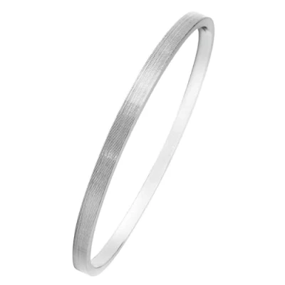 Image of Mecool S999 Sterling Silver Polished Bangle Bracelet Closed Circle for Women Inside Diameter 6.5cm