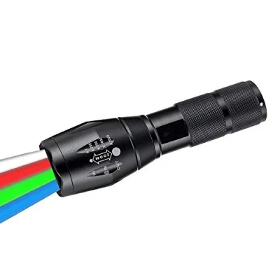 Image of 4 in 1 LED Torch with Red Green White Blue Light, WESLITE Multi Colors Tactical Flashlight Outdoor Road Signal Zoomable Hand Torches for Astronomy Night Vision Hiking (4 Colors)
