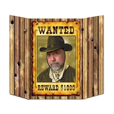 Image of Beistle 57981 Western Wanted Poster Photo Prop, Paper, Multicolor