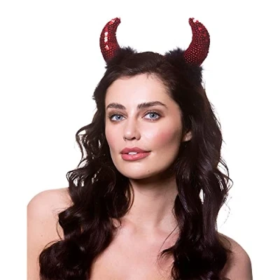 Image of Wicked Costumes Adult Sequin Devil Horns Fancy Dress Accessory