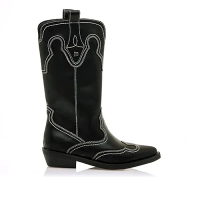 Image of mtng Laisa Cowboy/Biker boots, Women&#039;s, Size: 4, Black Pu