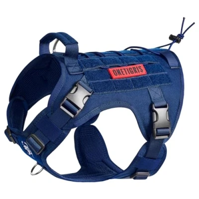 Image of Tactical Dog Harness Vest with Handle, Military for Large Medium Dogs,No Pull Service Hook &amp; Loop Panels,Adjustable Walking Hiking Training