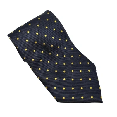 Image of Equetech Junior Polka Dot Showing Riding Tie (Navy/Gold)