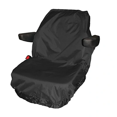 Image of TOWN &amp; COUNTRY COVERS Universal Tractor Seat Cover, Plant Hire Standard Large Size, Heavy Duty, Fast Easy To Fit, Waterproof, Armrest Headrest Slots (Black, Large)