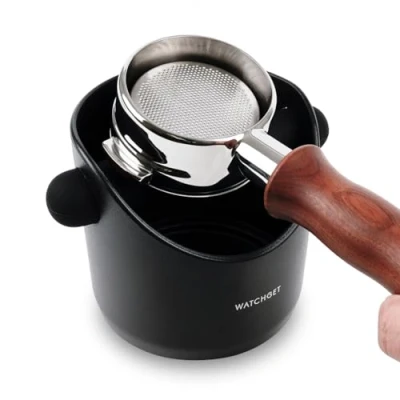 Image of Espresso Knock Box,watchget Coffee Box with Durable Bar Space Saving Ground Bin Non Slip Base, Small Dump