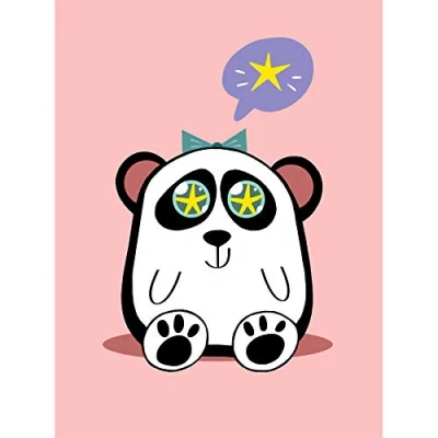 Image of Wee Blue Coo Kawaii Panda Star Unframed Art Print Poster Wall Decor 12x16 inch