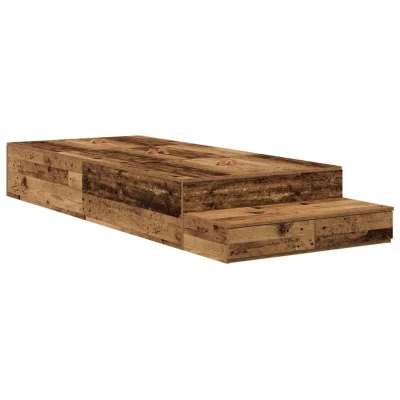 Image of vidaXL Storage Bed Frame Old Wood 75x190 cm