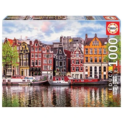 Image of Educa Maisons Dansantes, Amsterdam. Puzzle Adulte 1000 pièces. Ref. 18458 Dancing Houses, Pieces, Multicolored, Standard