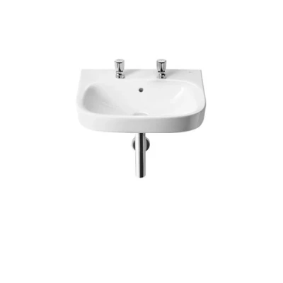 Image of Roca Debba Wall Hung 2 Taphole Basin 550 X 440mm White A325995001