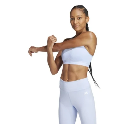 Image of adidas Powerreact Medium Support Sports Bra XL DD Breathable, Moisture Wicking for Running, Blue