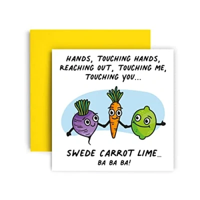 Image of Huxters Funny Happy Birthday Card for her him men Mum,Friend Swede Carrot Lime gifts from women 14.8cm square