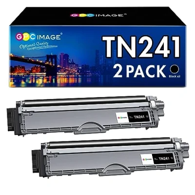 Image of GPC Image Toner Cartridges Replacement for Brother TN241 Compatible with 9015CDW 9017CDW 9020CDW 9022CDW 3140CW 3142CW 3150CDN 3150CDW 3152CDW 3170CDW 9130CDN 9140CDN 9142CDN 9330CDW (2 Black)