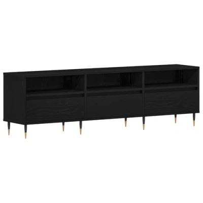 Image of vidaXL TV Cabinet Black Oak 150x30x44,5 cm Engineered Wood