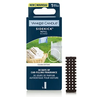 Image of Yankee Candle Sidekick Car Air Freshener Refill Clean Cotton Fragrance Diffuser 1 Count