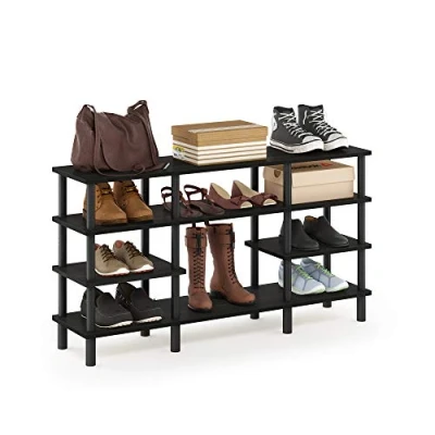 Image of Furinno Toolless TV Stands, Wood, Espresso/Black, one size, 119.99 (W) x 64.52 (H) 29.49 (D) cm