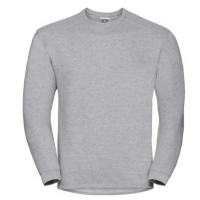 Image of Russell Athletic Mens Crew Neck Set In Sweatshirt Top (Light Oxford) Grey Size 3XL