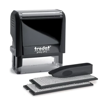 Image of Trodat Printy Economy Self Inking Do It Yourself, Customizable Message or Address Stamp, Impression Size: 3/4 x 1 7/8 Inches, Black (5915) (USS5915)