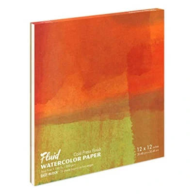 Image of Fluid Watercolor Paper 881212 140LB Cold Press 12 x Block, 15 Sheets