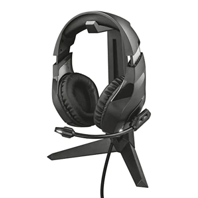 Image of Trust Gaming GXT 260 Cendor Headset Stand, Universal Headphone Holder, Hook with Non slip Base, Desk Organiser Rubber Pads for Accessories Black