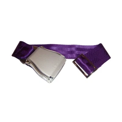 Image of Skybelt Aeroplane Belt Silver/Purple Airline Seatbelt