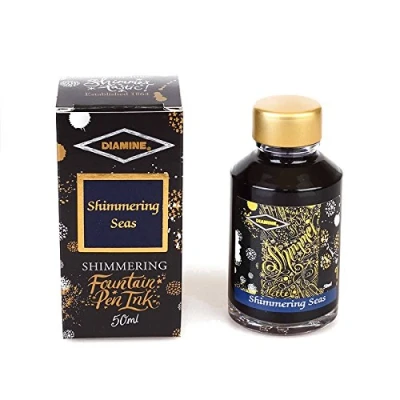 Image of Diamine shimmering ink fountain pen ‘Shimmering Seas’, 50 ml