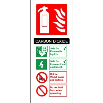 Image of Fire I.D Carbon Dioxide Sign Self Adhesive Sticker 200mm x 80mm